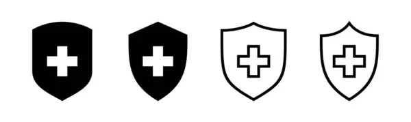 健康保险图标集示例 保险文件标志和符号 — 图库矢量图片
