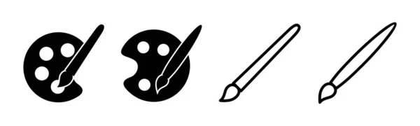 Малювати Іконку Набору Ілюстрацій Знак Символ Пензля Вектор Піктограми Фарби — стоковий вектор