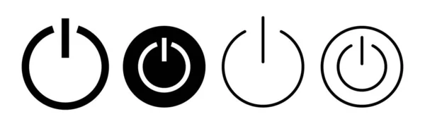 Иллюстрация Набора Значков Питания Знак Символ Переключателя Питания Электроэнергия — стоковый вектор