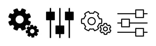 Установка Иллюстрации Набора Иконок Знак Настройки Шестеренки Символ Gear Sign — стоковый вектор
