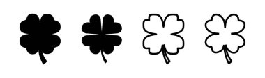 Yonca simgesi çizimi. Yonca işareti ve sembol. dört yapraklı yonca simgesi.