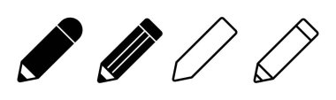 Kalem simgesi çizimi. Kalem işareti ve sembol. Simge vektörünü düzenle