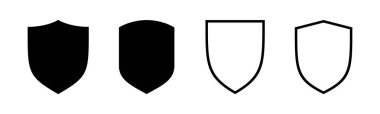 Kalkan simgesi çizimi. Koruma ikonu. Güvenlik işareti ve sembol