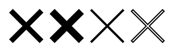 Close Icon Set Illustration Delete Sign Symbol Cross Sign — Stock Vector
