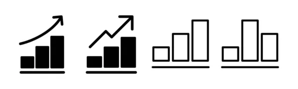 Rosnący Wykres Ikona Zestaw Ilustracji Znak Symbol Mapy Ikona Diagramu — Wektor stockowy