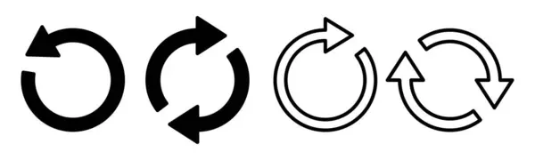 Ilustracja Zestawu Ikon Odświeżenia Przeładuj Znak Symbol Ikona Aktualizacji — Wektor stockowy