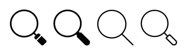 Szukaj Ikony Zestaw Ilustracji Wyszukiwanie Szkła Powiększającego Znak Symbol — Wektor stockowy