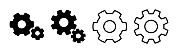 Icon Set Veranschaulichen Zeichen Und Symbol Der Zahnradeinstellungen Getriebeschild — Stockvektor