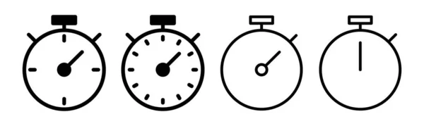 Stoppur Ikon Set Illustration Timertecken Och Symbol Nedräkningsikonen Tidsfrist — Stock vektor