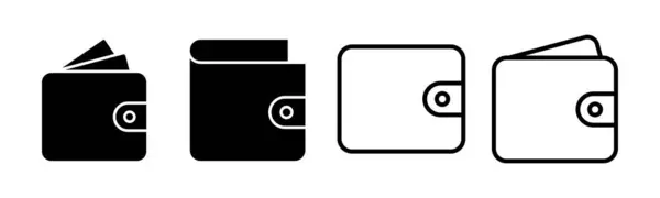 財布アイコンセットイラスト 財布のサインとシンボル — ストックベクタ