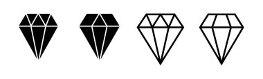 Elmas simgesi çizimi. Elmas taşları işareti ve sembolü