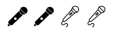 Mikrofon ikonu vektör çizimi. Karaoke işareti ve sembol