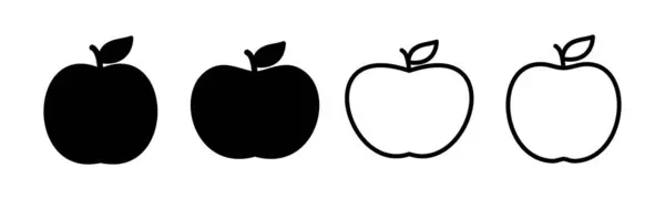 Apple Ikone Setzte Illustration Apple Zeichen Und Symbole Für Webdesign — Stockvektor