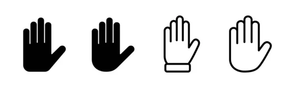 Ilustração Conjunto Ícones Mão Sinal Mão Símbolo Gesto Mão — Vetor de Stock