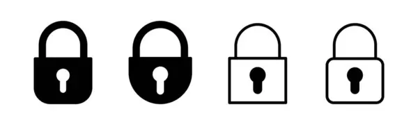 Lock Icon Set Illustration Vorhängeschloss Und Symbol Verschlüsselungssymbol Sicherheitssymbol — Stockvektor