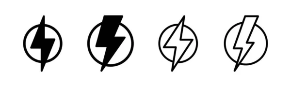 Иллюстрация Набора Значков Зажигания Электрический Знак Символ Значок Силы Энергетический — стоковый вектор