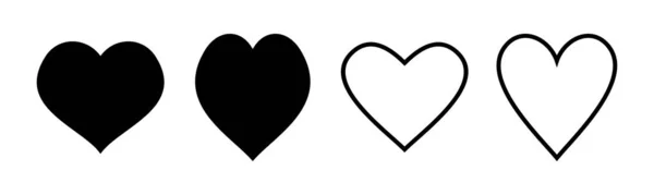 爱情图标集插图 心脏的标志和符号 就像图标向量 — 图库矢量图片