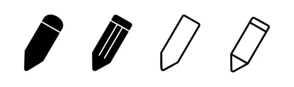 Illustration Jeu Icônes Signe Symbole Stylo Modifier Vecteur Icône — Image vectorielle