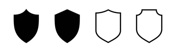 Ikona Štítu Nastavena Ilustraci Ikona Ochrany Bezpečnostní Značka Symbol — Stockový vektor
