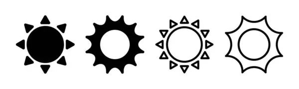 Icono Del Sol Ilustración Conjunto Signo Símbolo Brillo — Archivo Imágenes Vectoriales