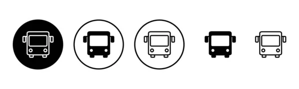 Illustrazione Set Icona Bus Segno Simbolo Dell Autobus Simbolo Trasporto — Vettoriale Stock