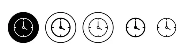 时钟图标集插图 时间的标志和符号 观看图标 — 图库矢量图片