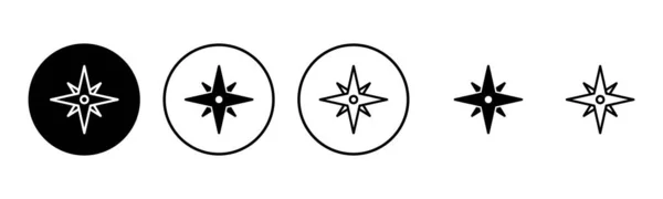 コンパスアイコンセットイラスト 矢印コンパスアイコンの記号と記号 — ストックベクタ
