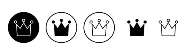 Ikona Korony Zestaw Ilustracji Znak Symbol Korony — Wektor stockowy