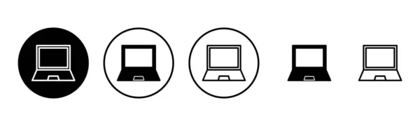 Набір Іконок Ноутбука Ілюстрація Комп Ютерний Знак Символ — стоковий вектор