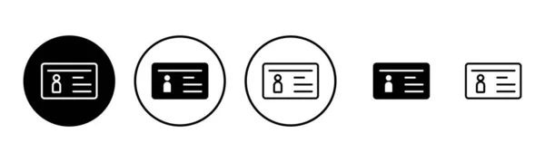 许可证图标集说明 身份证图标 驾驶执照 工作人员身份证 — 图库矢量图片