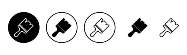 Иллюстрация Набора Значков Знак Кисти Символ Вектор Значка Краски — стоковый вектор