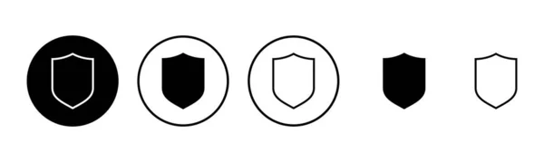 Ikona Tarczy Zestaw Ilustracji Ikona Ochrony Znak Symbol Bezpieczeństwa — Wektor stockowy