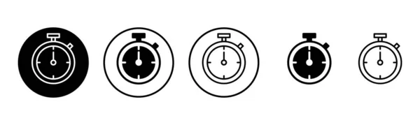 Stopwatch Icon Set Illustration Timer Sign Symbol Countdown Icon Period — Stock Vector