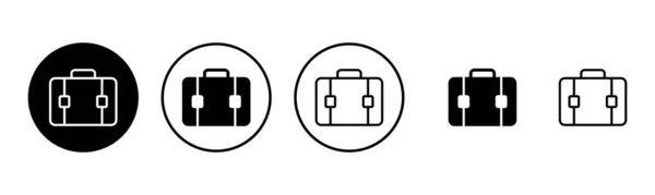 Briefcase Pictogram Set Illustratie Koffers Symbool Bagagesymbool — Stockvector