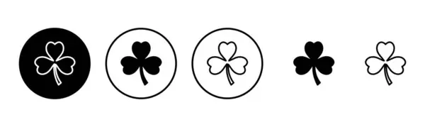 Иллюстрация Иконки Клевера Знак Клевера Символ Икона Клевера Четырех Листьев — стоковый вектор