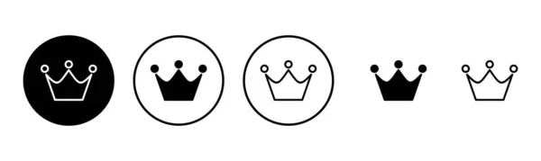 Korona Ikon Készlet Illusztráció Koronajel Szimbólum — Stock Vector