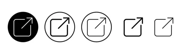 Zewnętrzny Link Ikona Zestaw Ilustracji Znak Symbol Łącza Symbol Hiperłącza — Wektor stockowy