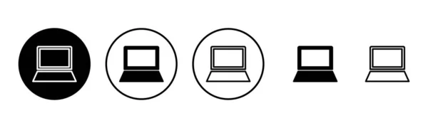 Laptop Ícone Conjunto Ilustração Sinal Computador Símbolo — Vetor de Stock