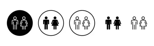 Illustrazione Set Icona Uomo Donna Segno Simbolo Maschile Femminile Ragazze — Vettoriale Stock