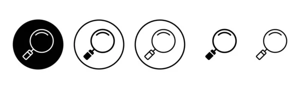 Illustration Jeu Icônes Recherche Signe Symbole Loupe — Image vectorielle