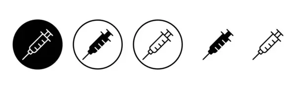 Syringe Icon Set Illustration Injection Sign Symbol Vaccine Icon Stock Vector
