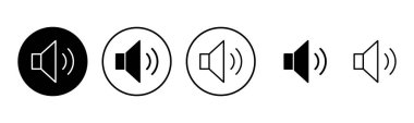 Sözcü simgesi çizimi. Ses düzeyi ve sembol. Hoparlör ikonu. ses sembolü