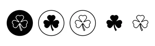 Иллюстрация Иконки Клевера Знак Клевера Символ Икона Клевера Четырех Листьев — стоковый вектор