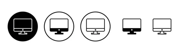 Ilustração Conjunto Ícones Computador Sinal Monitor Computador Símbolo — Vetor de Stock