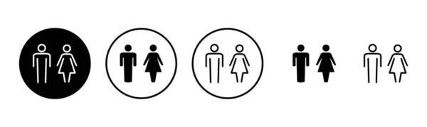 男性と女性のアイコンはイラストを設定します 男性と女性のサインとシンボルです 女の子と男の子 — ストックベクタ