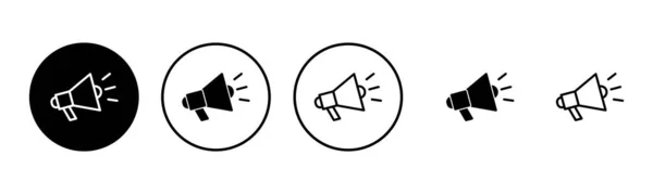 メガホンのアイコンセットイラスト スピーカーの記号と記号 — ストックベクタ
