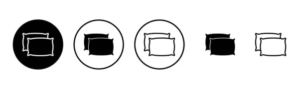 Illustration Jeu Icônes Oreiller Oreiller Signe Symbole Oreiller Moelleux Confortable — Image vectorielle