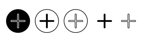 Illustration Jeu Icônes Ajouter Signe Symbole — Image vectorielle