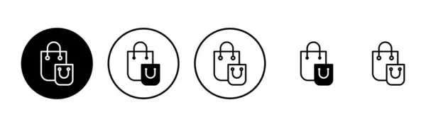 Ikon Tas Belanja Set Ilustrasi Tanda Belanja Dan Simbol - Stok Vektor