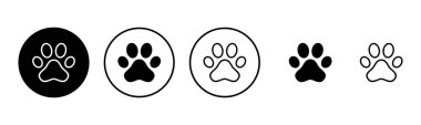 Paw simgesi çizimi. Pençe izi ve sembol. köpek ya da kedi pençesi